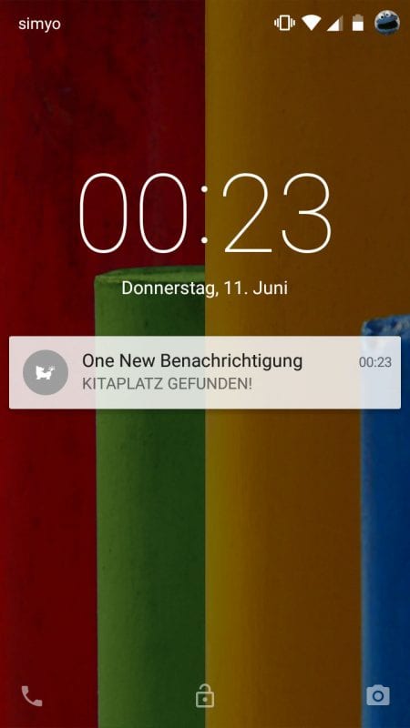 Smartphone Notification über push