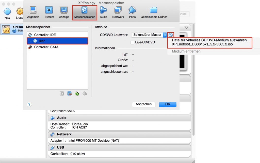 XPENOBOOT ds3615xs 6.2 ISO. XPENOLOGY VIRTUALBOX.