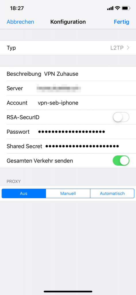 iPhone: VPN-Konfiguration