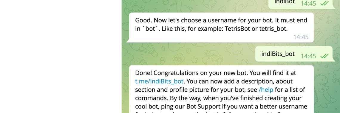Telegram: neuen Bot anlegen