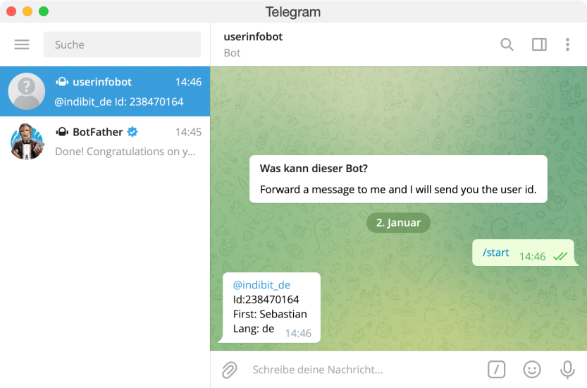 Telegram: User-ID abfragen
